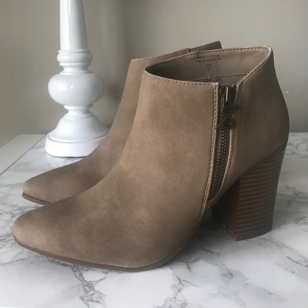 Tan booties